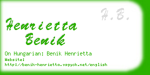 henrietta benik business card
